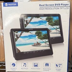 Black Dual Screen DVD Player